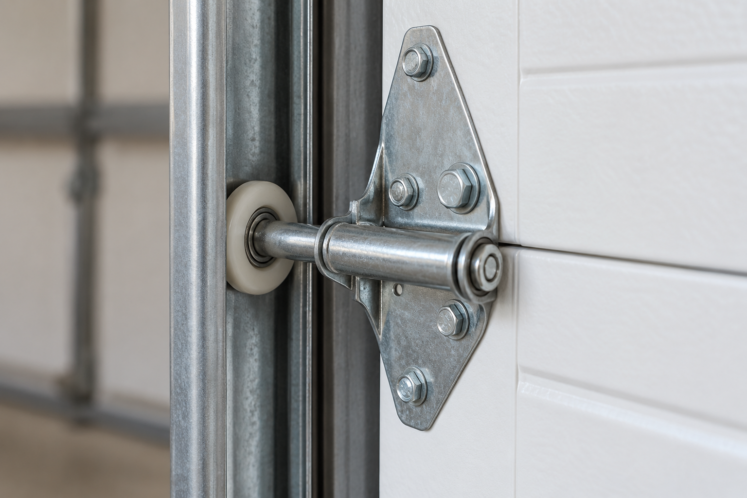 Garage door roller and track detail